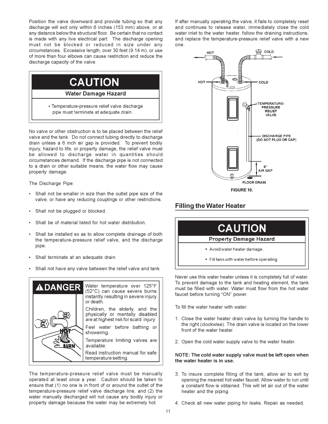 Sears 153.326363 30 GAL, 153.326562 55 GAL, 153.326463 40 GAL, 153.326362 30 GAL, 153.326462 40 GAL Filling the Water Heater 