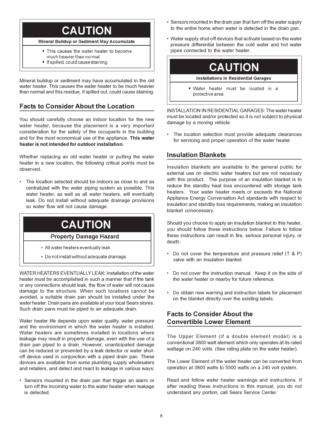 Sears 153.329264 owner manual Facts to Consider About the Location, Insulation Blankets 