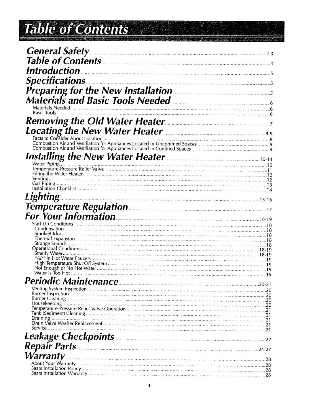 Sears 153333000, 153333100, 153333131, 153333030, 153333531, 153333530, 153333130, 153333031 owner manual General 