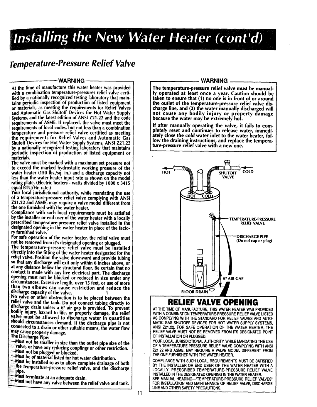 Sears 153.335551, 153.3356, 153.335451, 153.335302 Temperature-PressureRelief Valve, Discharge capacity of the valve 