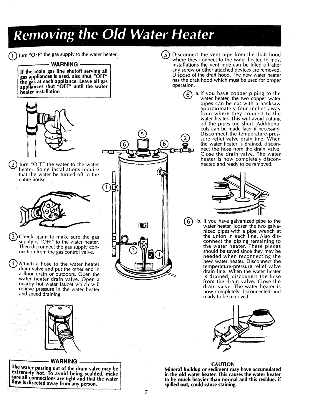 Sears 153.3356, 153.33555, 153.335451, 153.335302, 153.335351, 153.335251 Turn OFF the gas supply to the water heater 