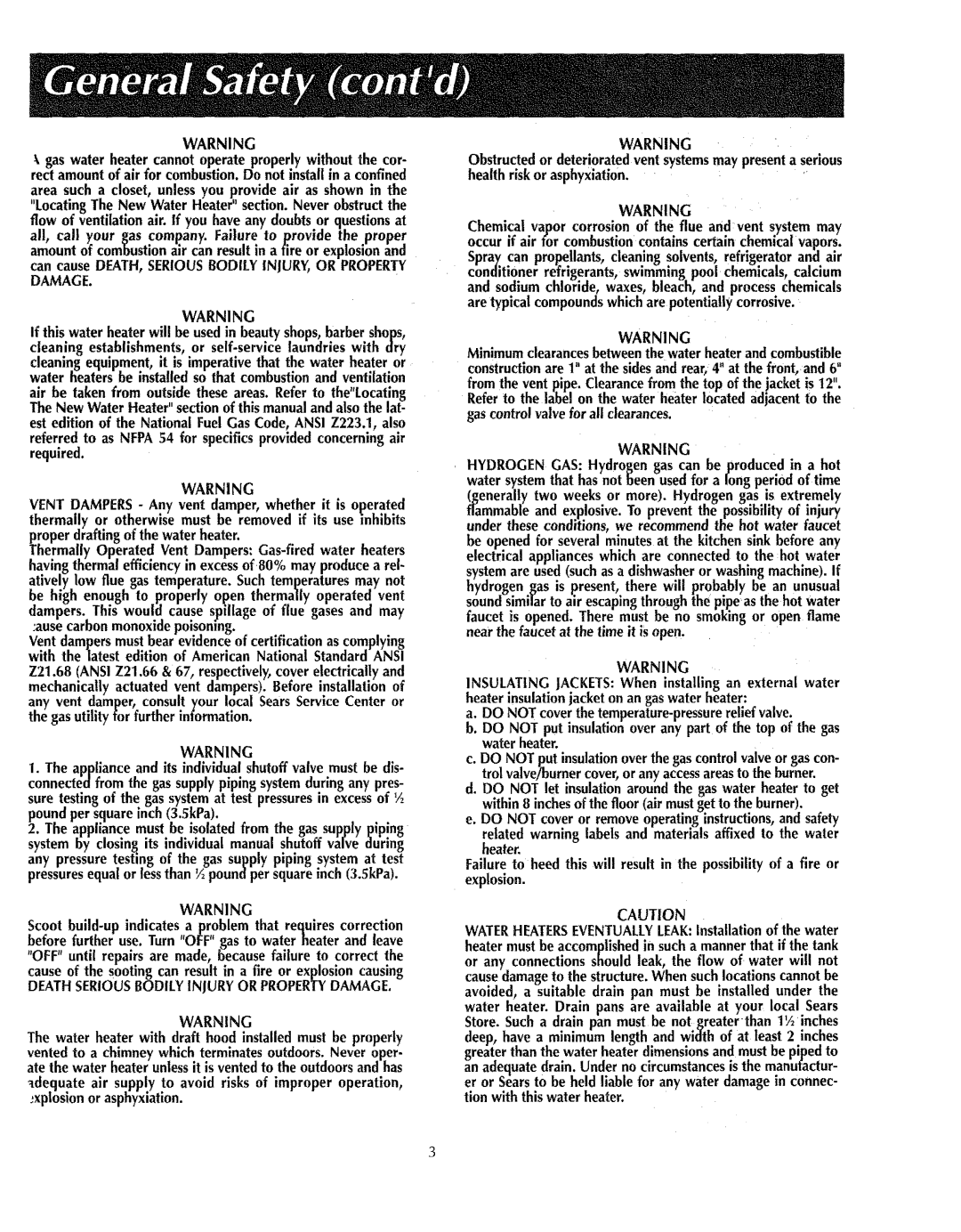 Sears 153.336431, 153.336701, 153.336801, 153.336432, 153.336332 Deathseriousbodily Injuryor Propertydamage, Damage 