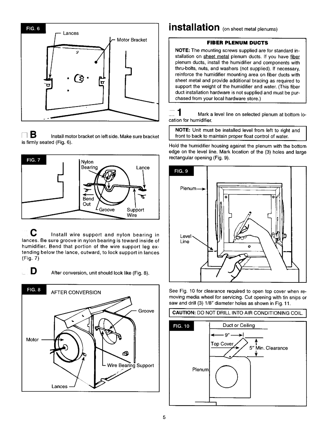 Sears 1700 manual MotorBracket, Fiber Plenum Ducts 