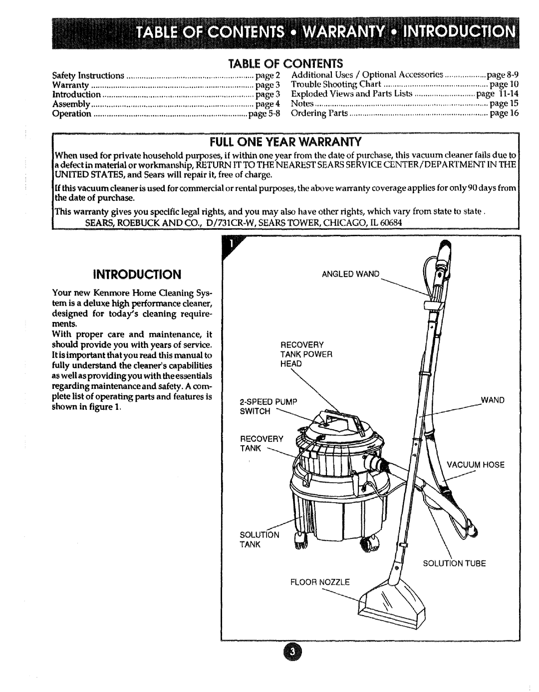 Sears 8690290, 175 manual Introductionangled Wand 