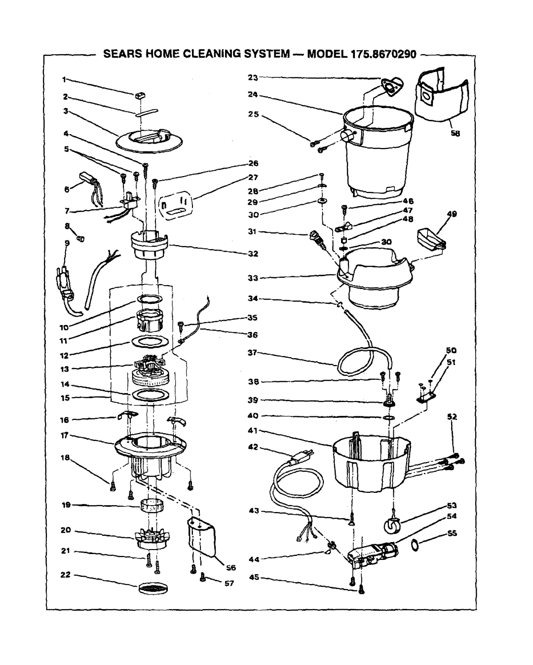 Sears 175.867029 owner manual Sears Home Cleaning System --- Model 175,8670290 