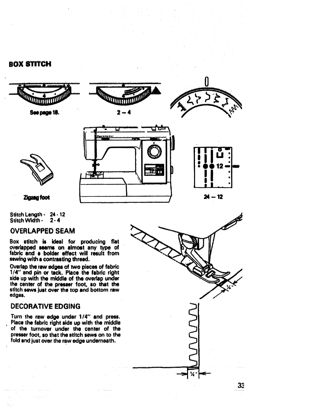 Sears 17871, 17892, 17840, 17891, 17842, 17651, 17832, 17831, 17843, 17830 manual Overlapped Seam, Decorative Edging 