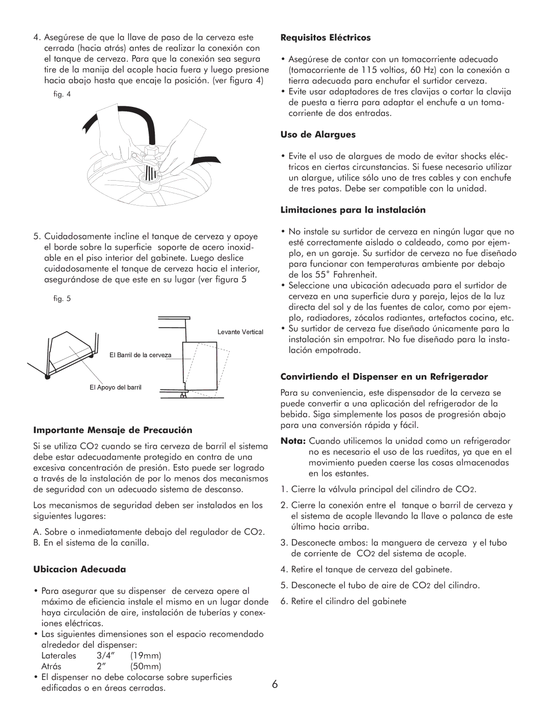 Sears 183.91579 Importante Mensaje de Precaución, Requisitos Eléctricos, Uso de Alargues, Limitaciones para la instalación 