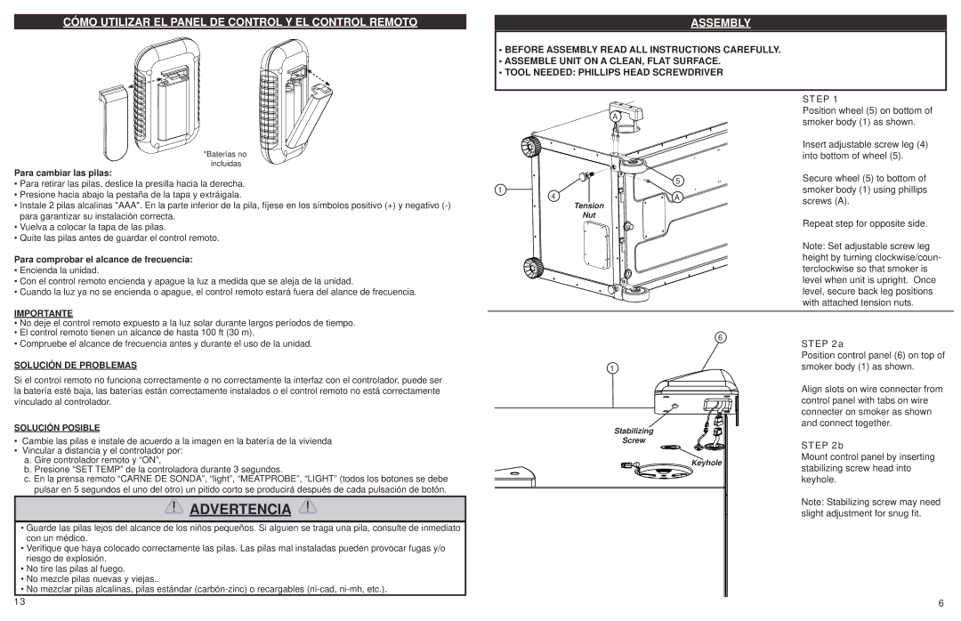 Sears 20070211 Step, Para cambiar las pilas, Para comprobar el alcance de frecuencia, Importante, Solución DE Problemas 