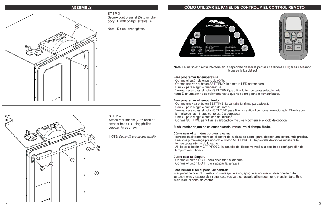 Sears 20070211 manual Para programar la temperatura, Para programar el temporizador, Cómo usar la lámpara 