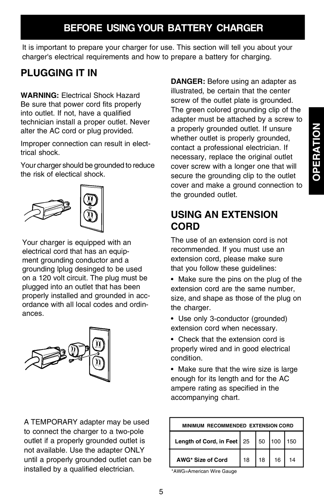 Sears 200.71206 owner manual Before Using Your Battery Charger, Safety, Plugging IT, Using AN Extension Cord 