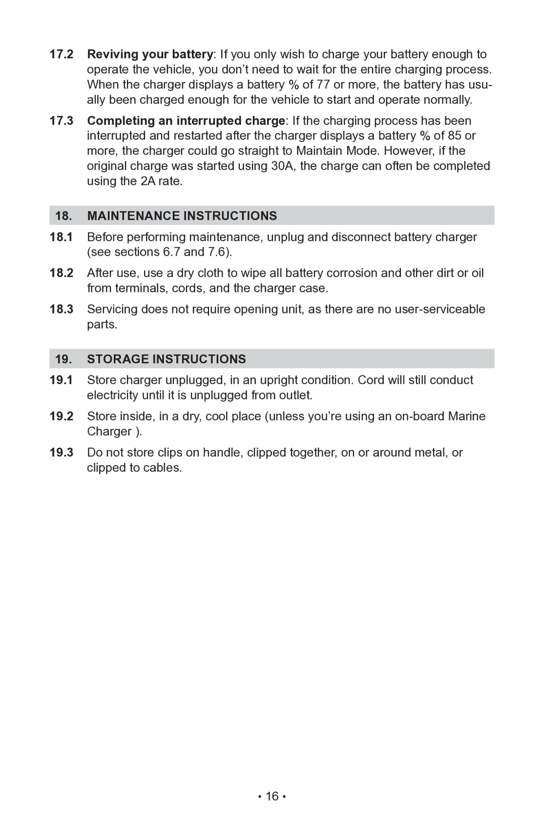 Sears 200.71225 operating instructions Maintenance instructions, Storage instructions 