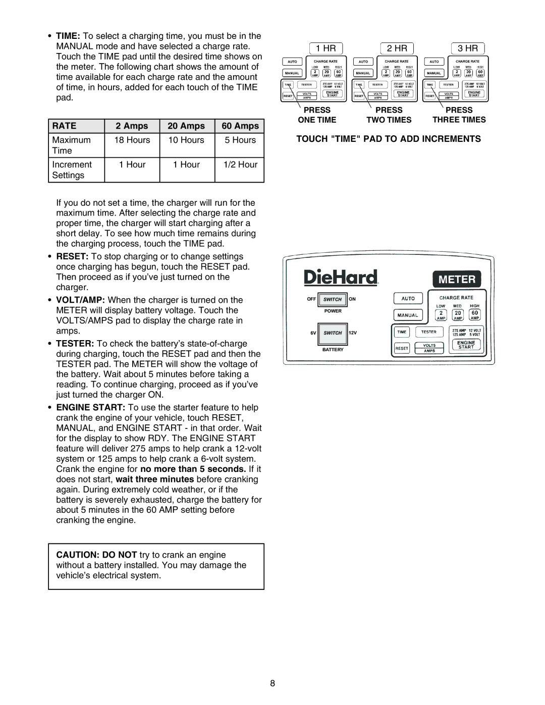 Sears 200.71234 owner manual Rate, Amps, Touch Time PAD to ADD Increments 