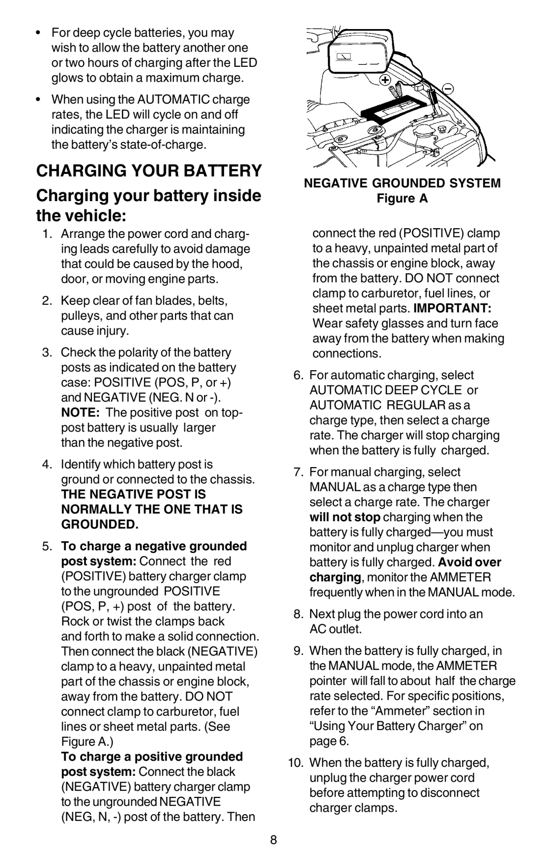 Sears 200.713121 owner manual Negative Post is Normally the ONE That is Grounded, Negative Grounded System 