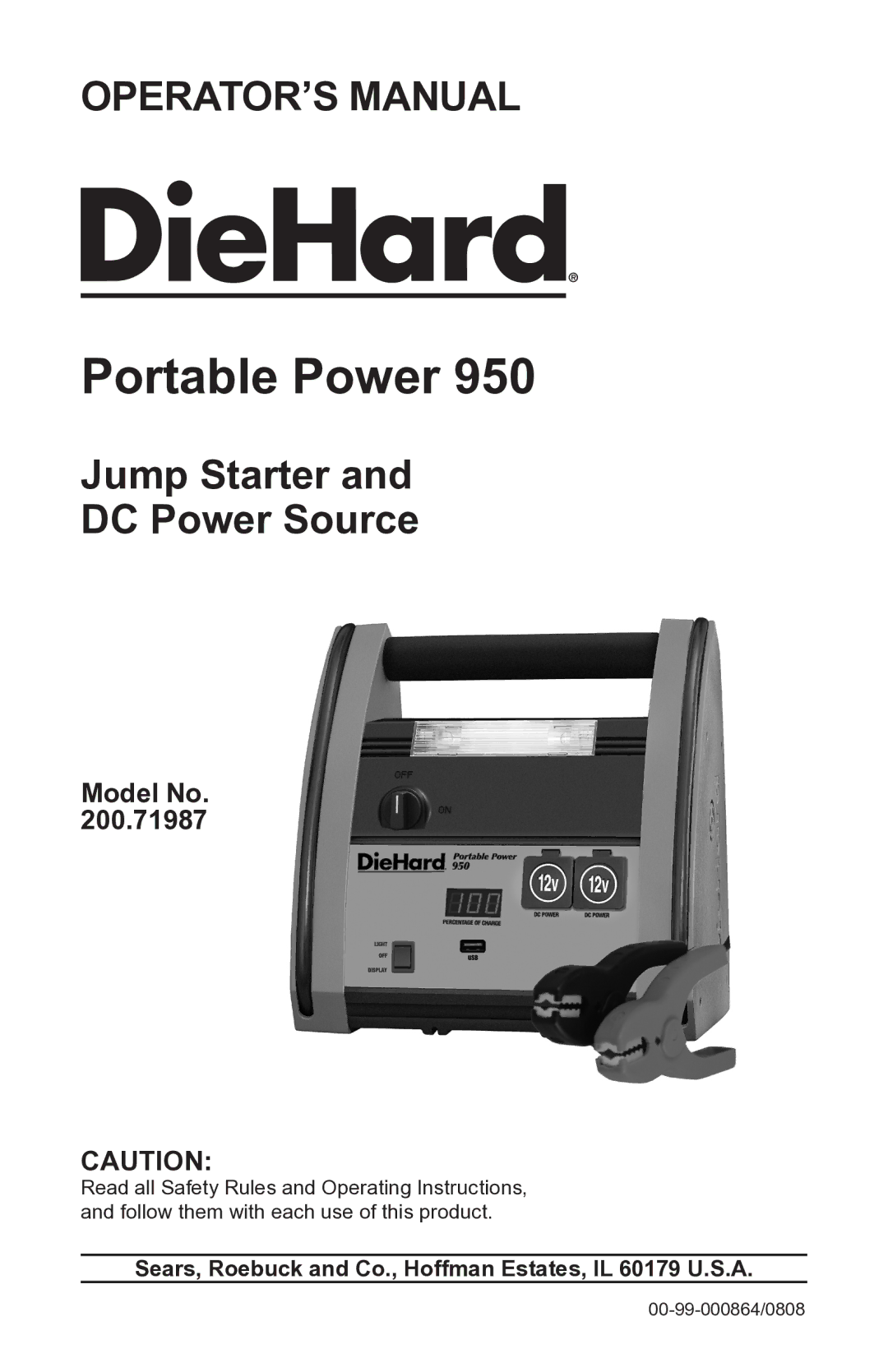 Sears 200.71987 manual Portable Power 