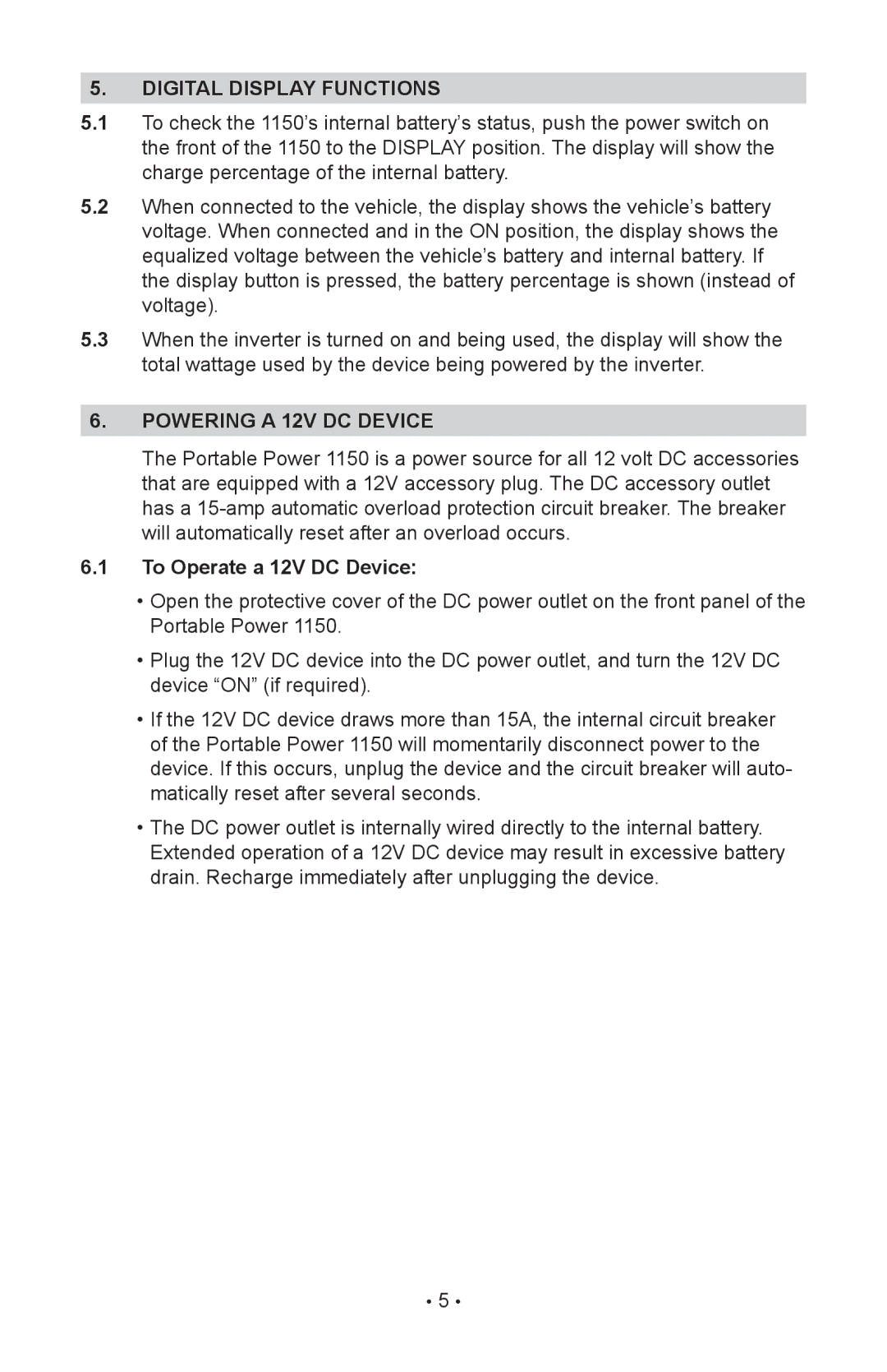 Sears 200.71988 manual Digital display functions, Powering a 12v dc device, To Operate a 12V DC Device 