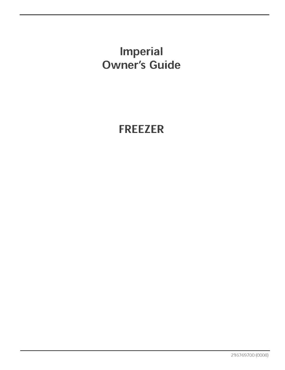 Sears 216769700 manual Freezer 