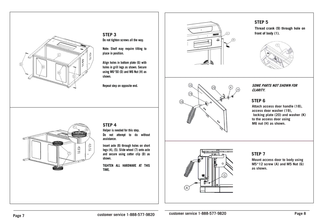 Sears 23670/0-04651145-7 owner manual Thread crank 9 through hole on front of body 