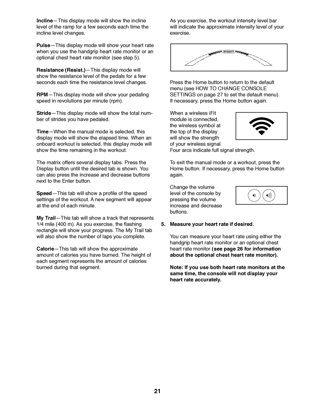 Sears 23897 Measure your heart rate if desired, Heart rate monitor see page 26 for information, Heart rate accurately 