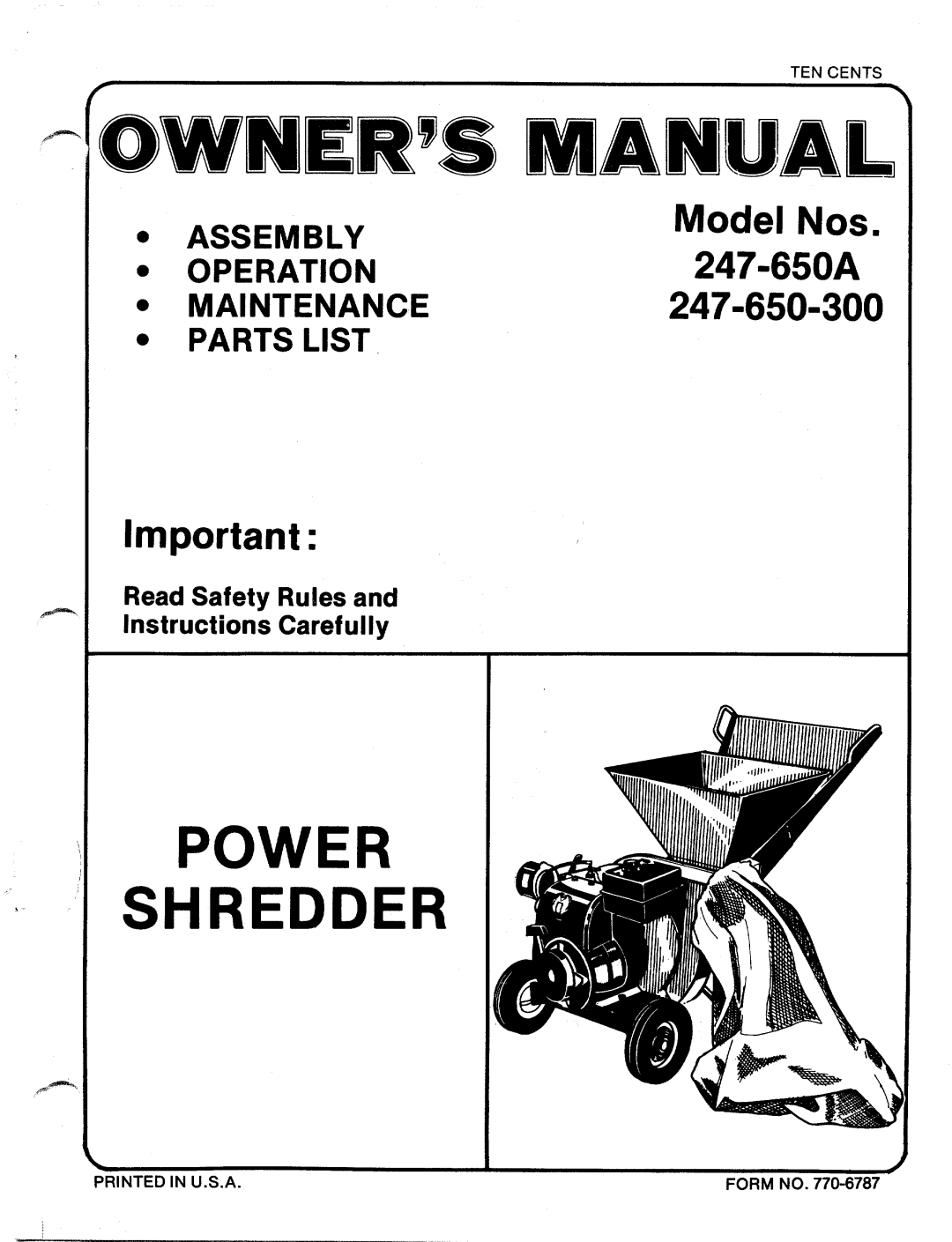 Sears 247-650-300, 247-650A manual 