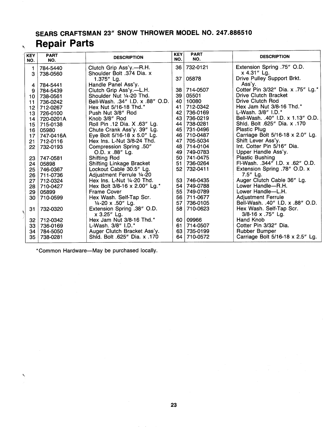 Sears 247 886510 manual 