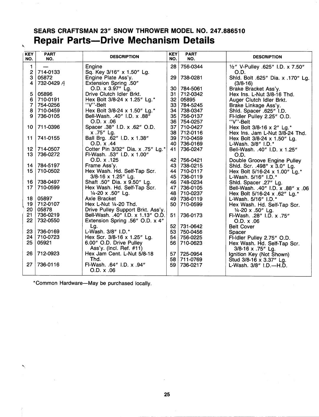 Sears 247 886510 manual 