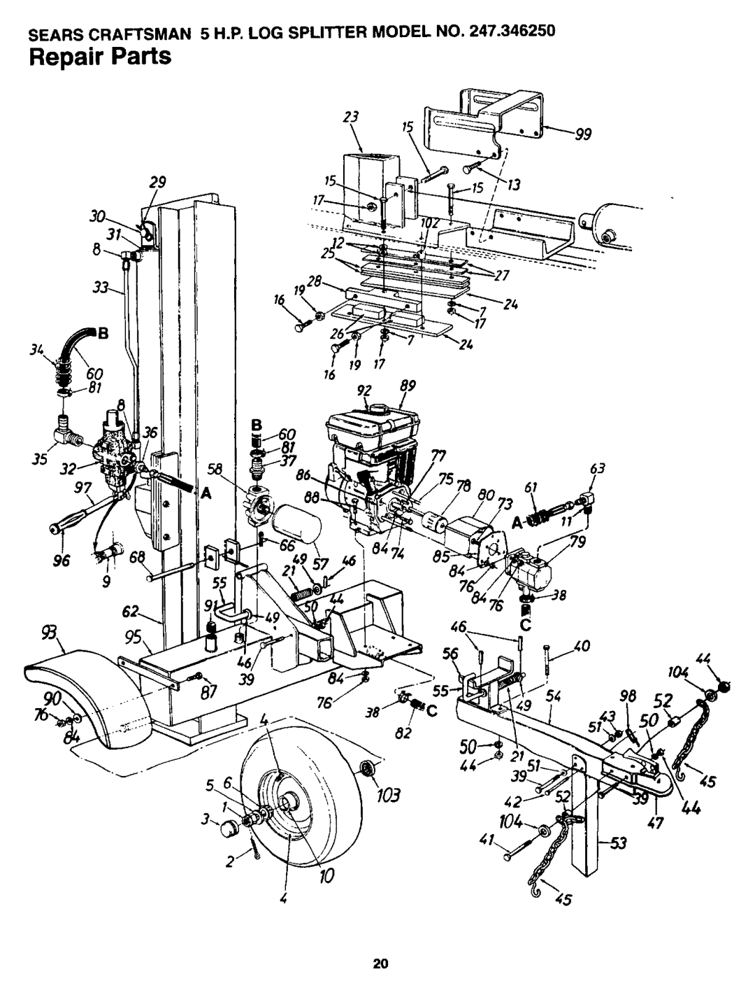 Sears 247.34625 owner manual Repair Parts 