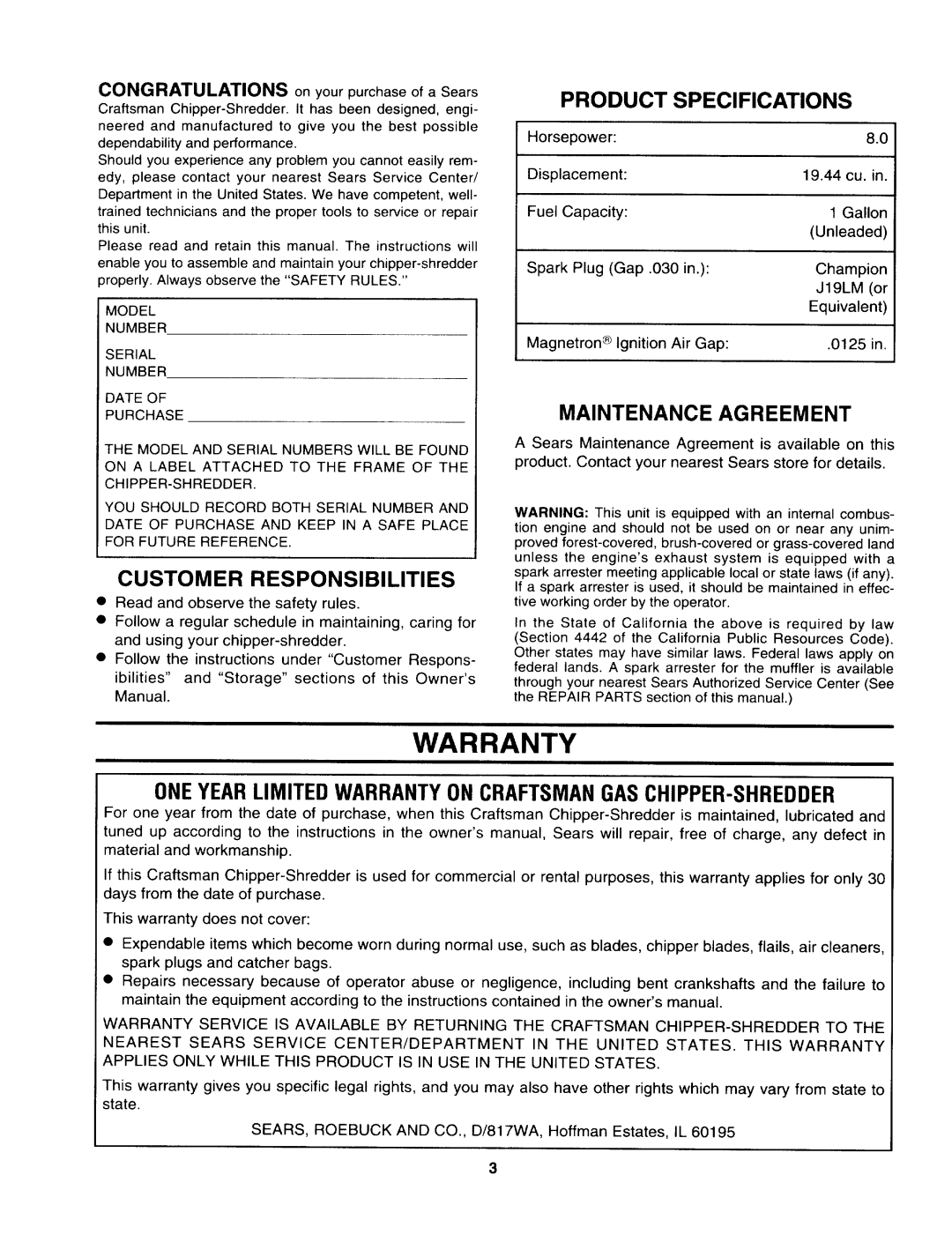 Sears 247.795860 manual 