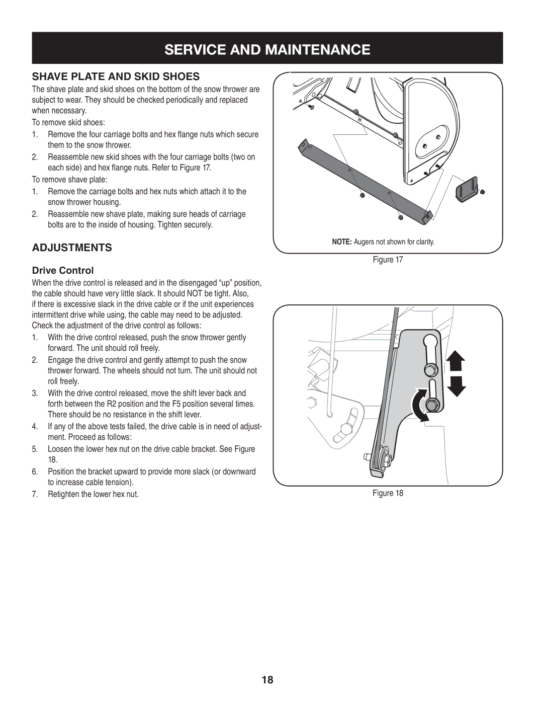 Sears 247.88355 operating instructions Shave Plate and Skid Shoes, Drive Control 