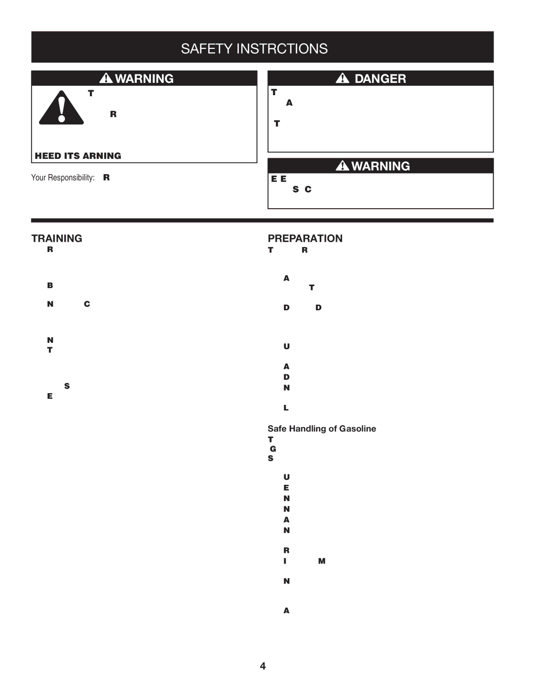 Sears 247.88355 operating instructions Safety Instructions, Training, Preparation 