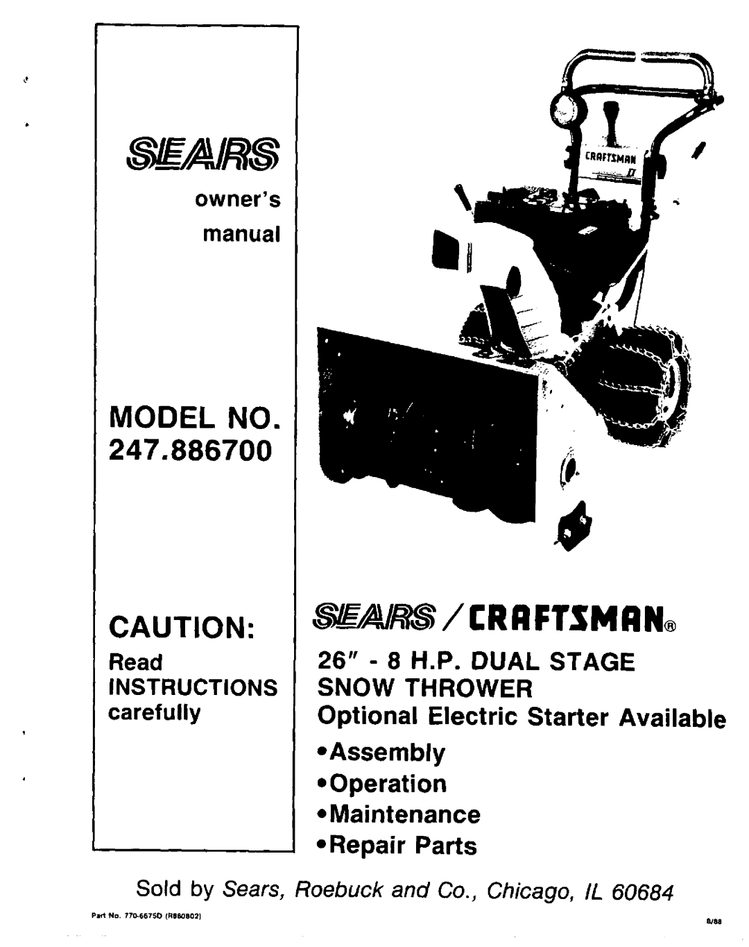 Sears 247.8867 manual 