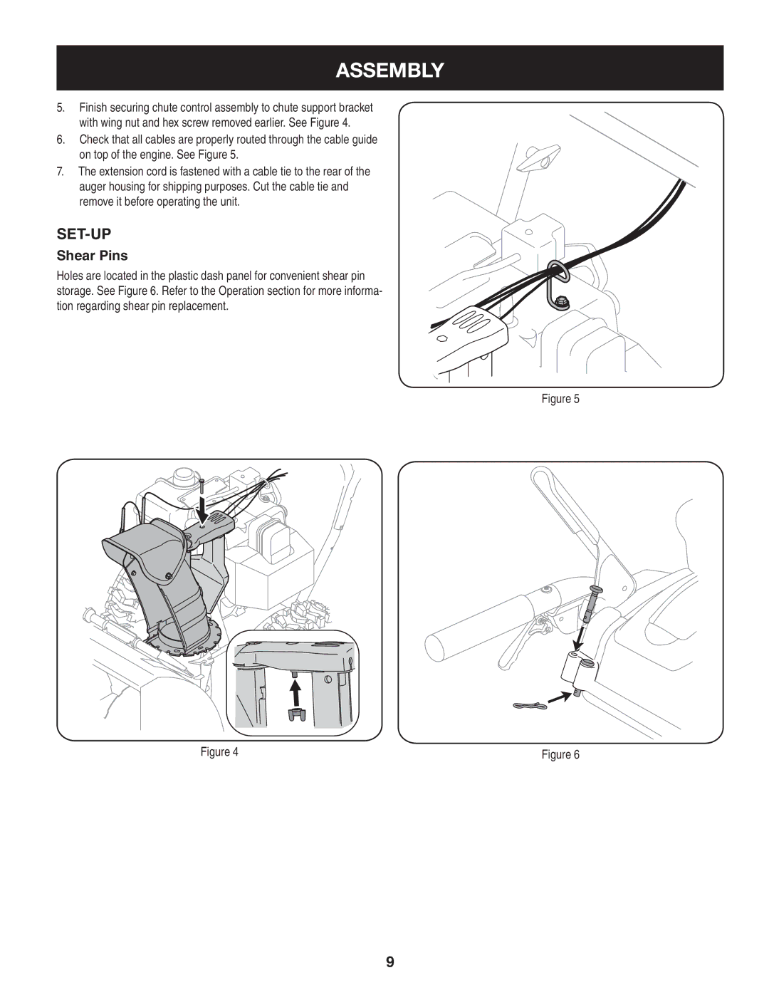 Sears 247.8879 operating instructions Set-Up, Shear Pins 