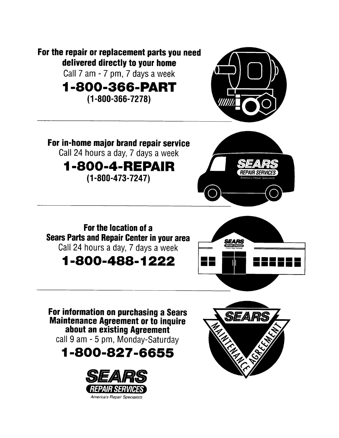Sears 247.88852 owner manual 