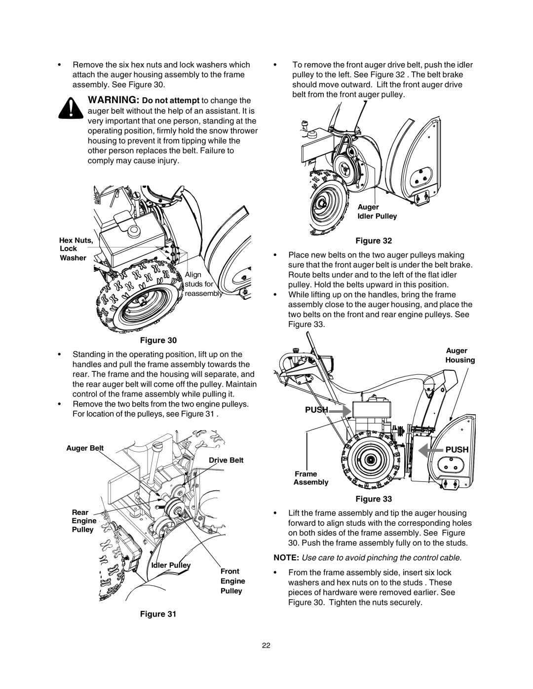 Sears 247.88853 owner manual Push 