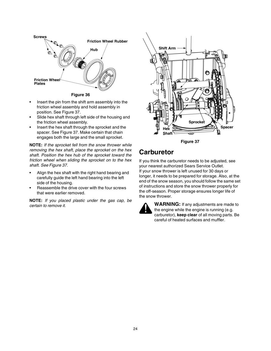 Sears 247.88853 owner manual Carburetor 