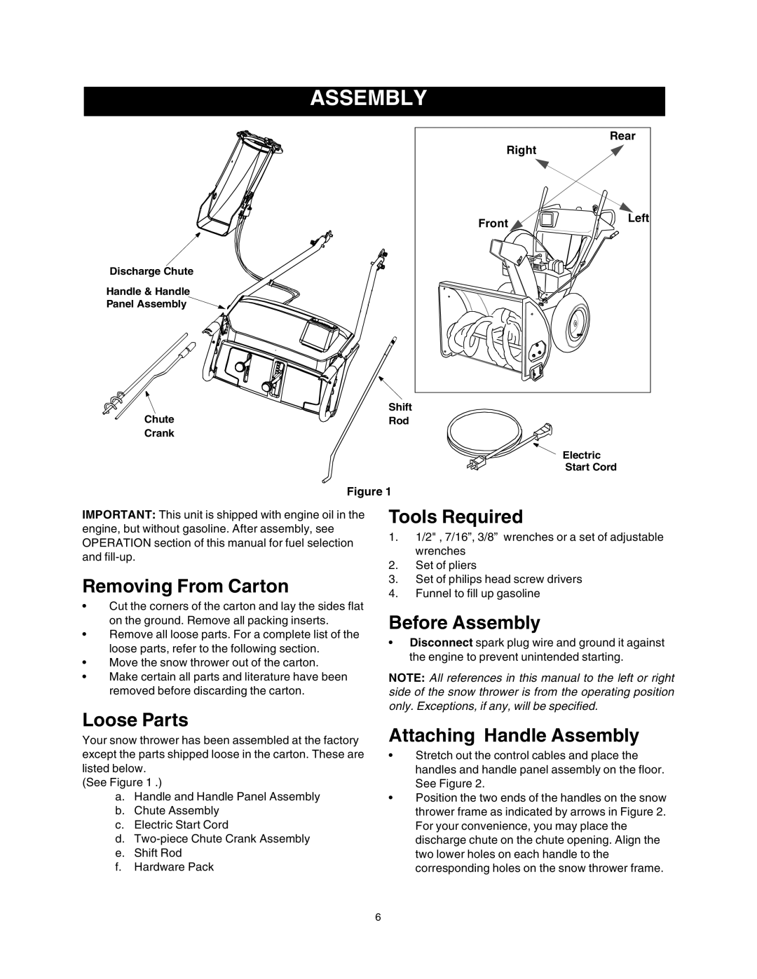 Sears 247.88853 owner manual Assembly 