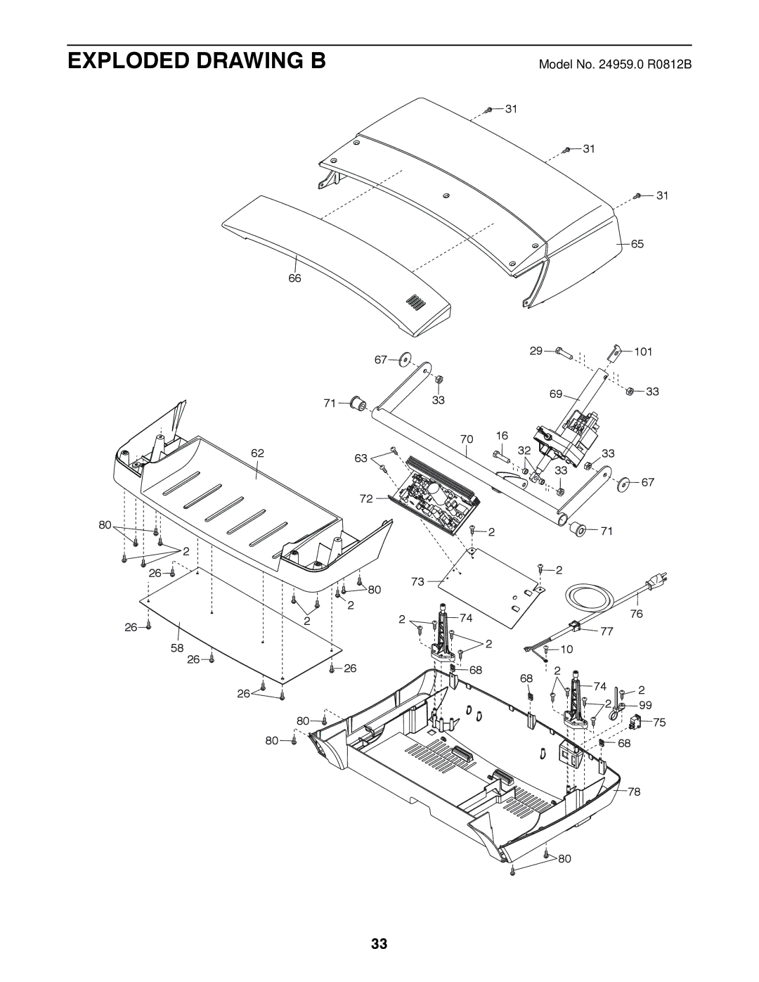 Sears 24959 user manual Exploded Drawing B 