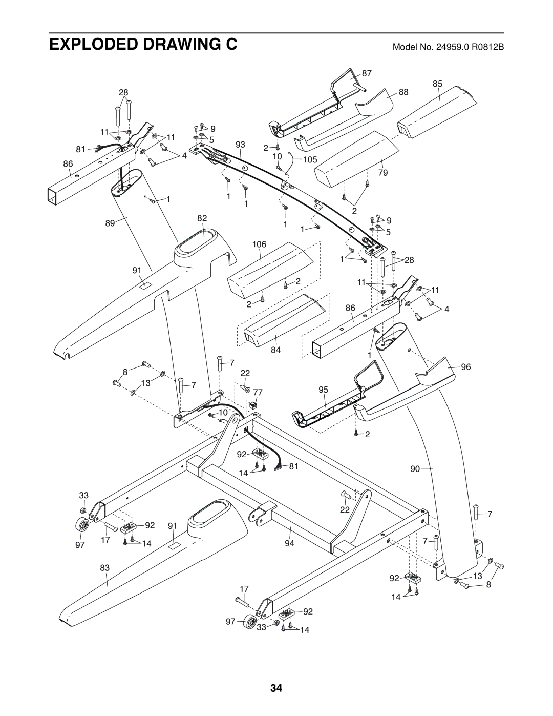 Sears 24959 user manual Exploded Drawing C 