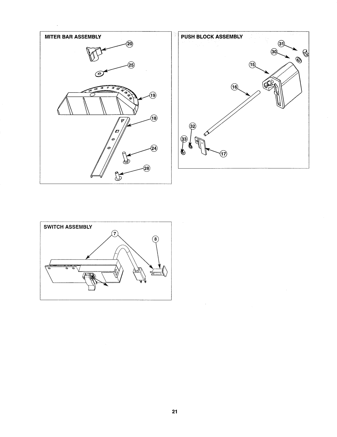 Sears 26462_0 owner manual Miterbarassembly 