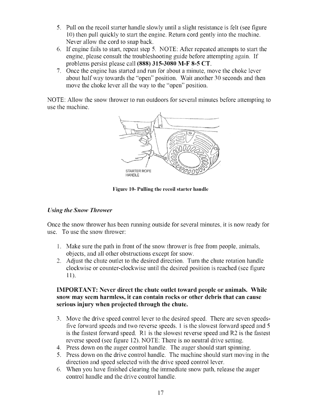 Sears 270-3250 owner manual Using the Snow Thrower 