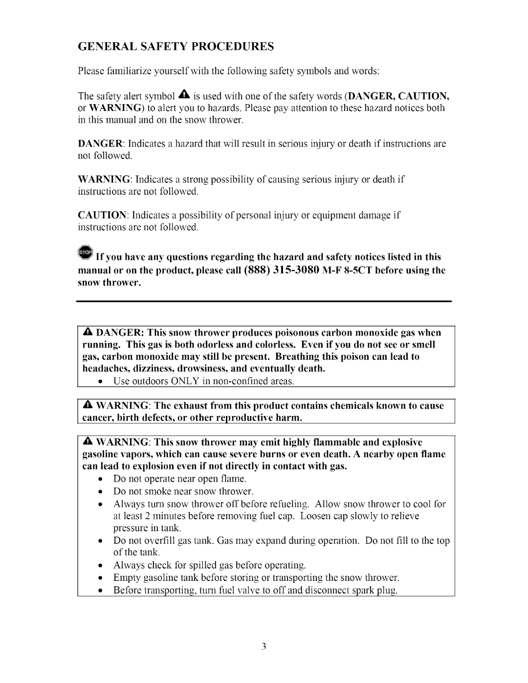 Sears 270-3250 owner manual General Safety Procedures 