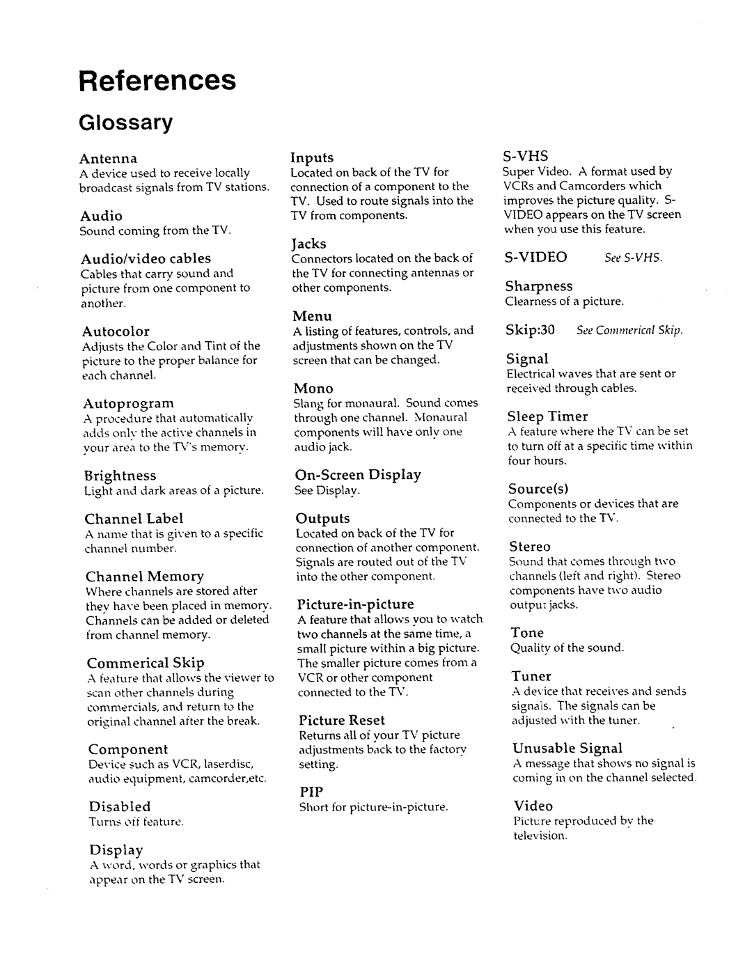 Sears 274.4279839 owner manual Glossary 