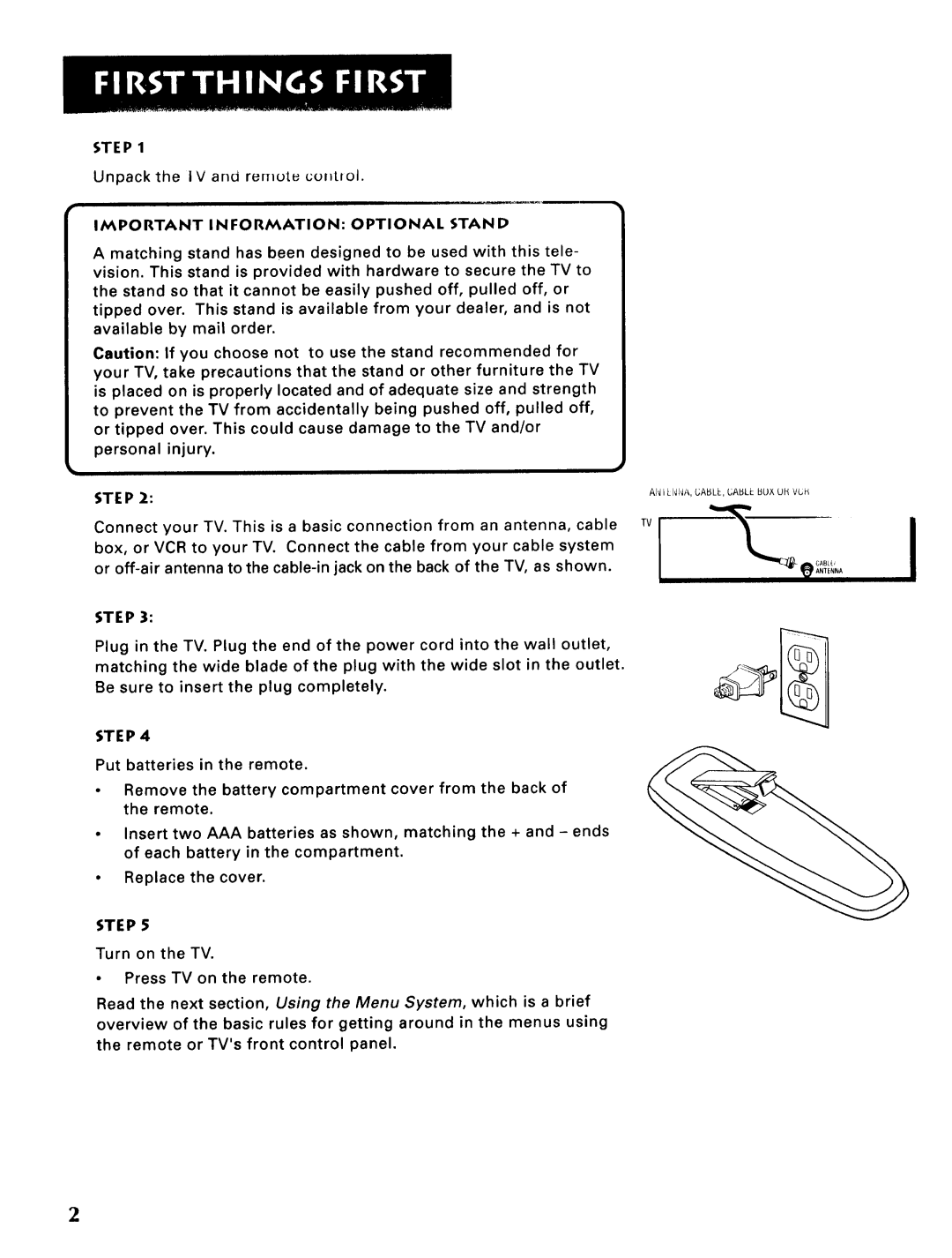 Sears 274.4345869A owner manual Important Information Optional Stand, Step 