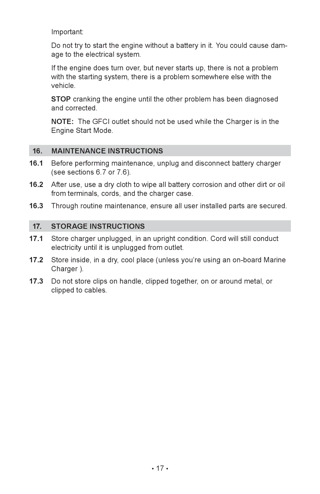 Sears 28.71234 operating instructions Maintenance instructions, Storage instructions 