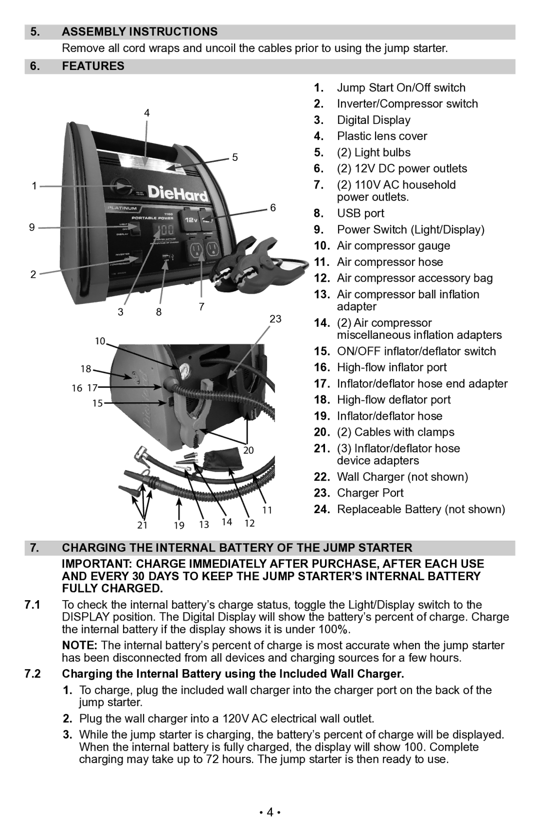 Sears 28.71988 operating instructions Assembly Instructions, Features 