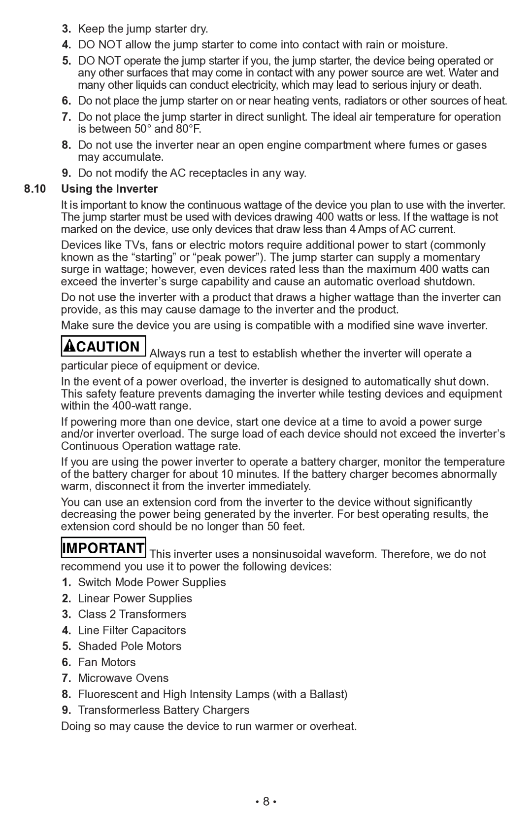 Sears 28.71988 operating instructions Using the Inverter 