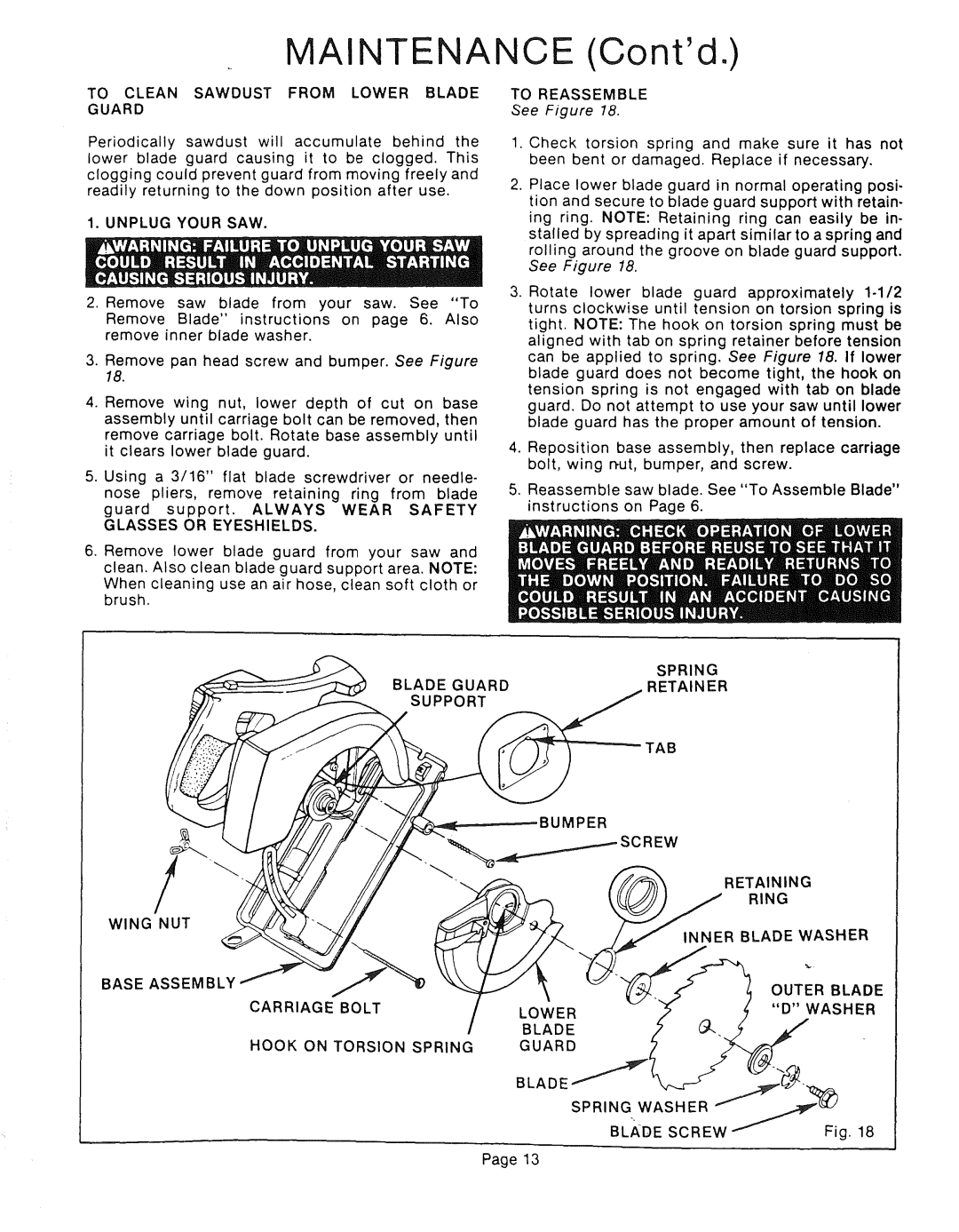 Sears 315.10924 owner manual Bumper, Retaining, Ring, Hook on Torsion 