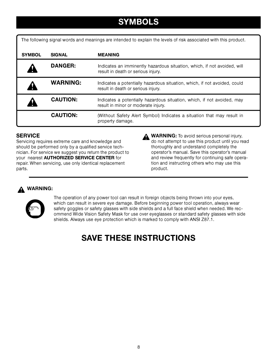 Sears 315.11485 manual Service 