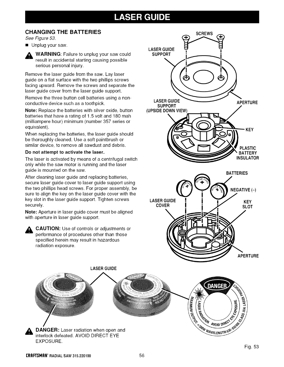 Sears 315.220100 operating instructions Cover 