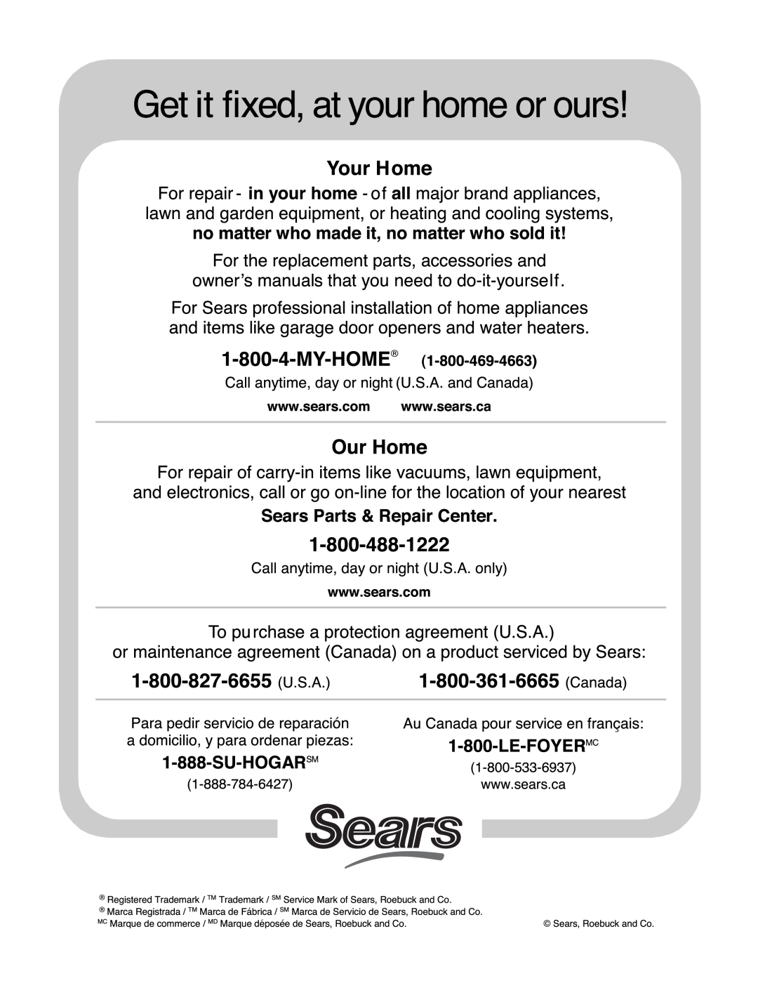 Sears 316.35084 manual 