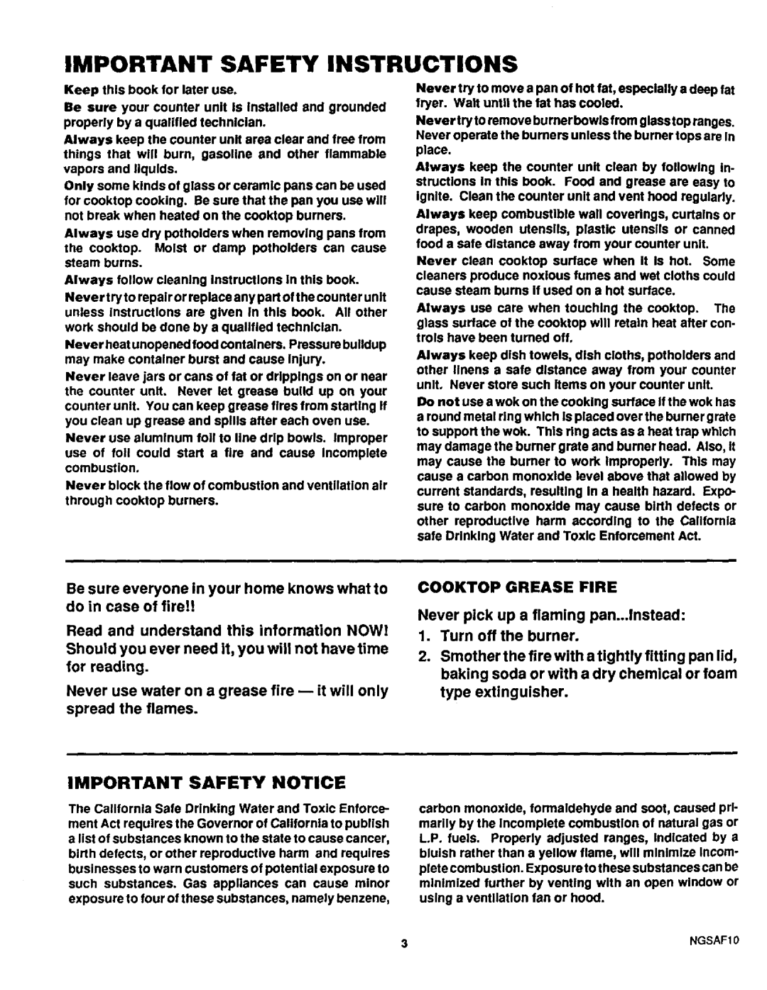 Sears 32O21, 32O2O, 32025 warranty Important Safety Instructions, Important Safety Notice 